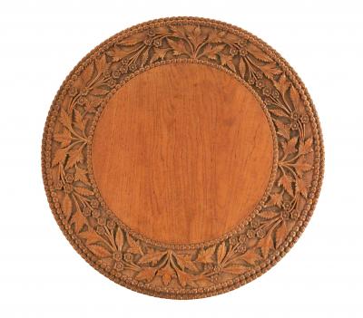 Asian Burmese Stripped Teak Base Table