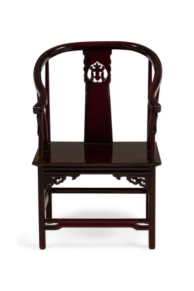 Asian Chinese Ming Style c 1970s Rosewood Armchair