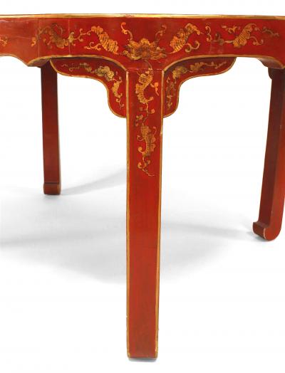 Asian Chinese Red Lacquer Center Table