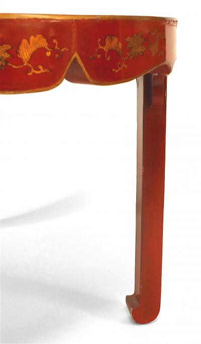 Asian Chinese Red Lacquer Center Table