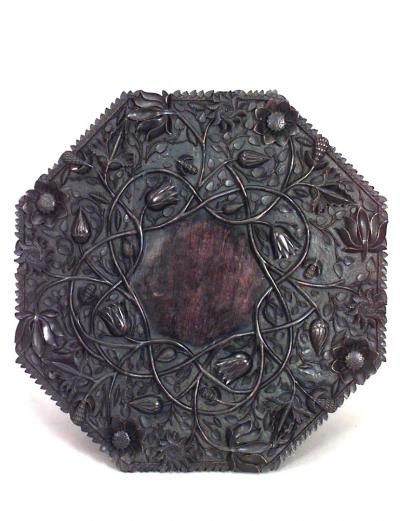 Asian Chinese Rosewood Floral Table