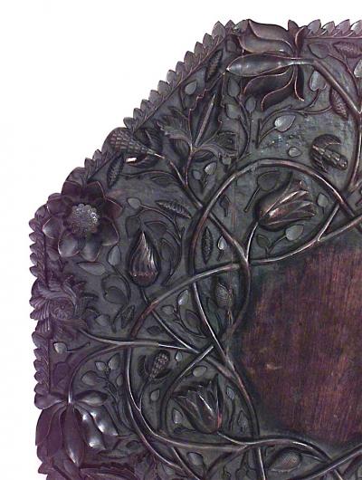 Asian Chinese Rosewood Floral Table