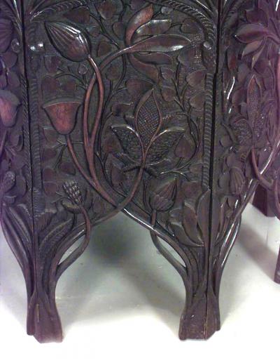 Asian Chinese Rosewood Floral Table