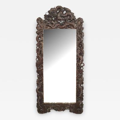 Asian Chinese Style 19th Cent Bevelled Glass Wall Mirror