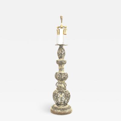 Asian Chinese Style 20th Cent Filigree Design Tiered Table Lamp