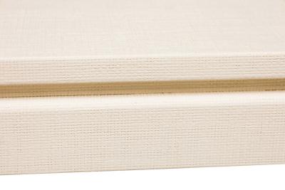 Asian Contemporary Ming Dynasty Style Beige Raffia Wrapped Coffee Table