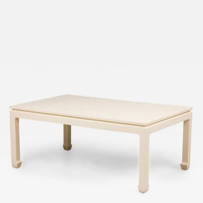 Asian Contemporary Ming Dynasty Style Beige Raffia Wrapped Coffee Table