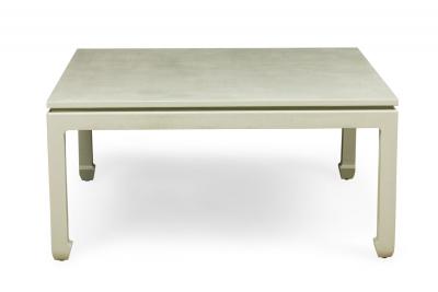 Asian Contemporary Ming Dynasty Style Sage Colored Raffia Wrapped Coffee Table
