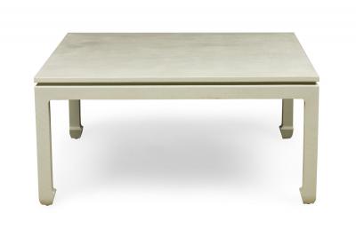 Asian Contemporary Ming Dynasty Style Sage Colored Raffia Wrapped Coffee Table