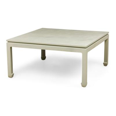 Asian Contemporary Ming Dynasty Style Sage Colored Raffia Wrapped Coffee Table