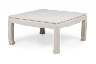 Asian Contemporary Ming Dynasty Style White Raffia Wrapped Coffee Table