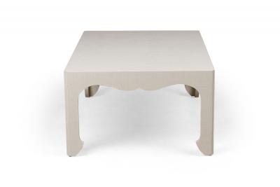 Asian Contemporary Style Light Gray Colored Raffia Wrapped Coffee Table