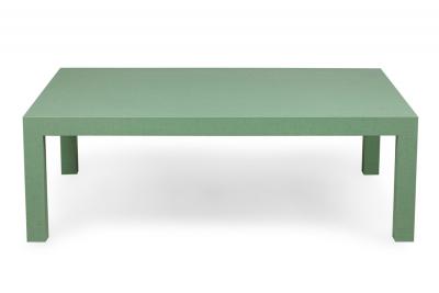 Asian Contemporary Style Mint Colored Raffia Wrapped Coffee Table