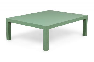 Asian Contemporary Style Mint Colored Raffia Wrapped Coffee Table