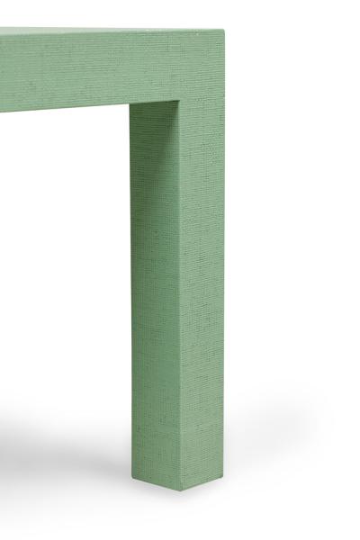Asian Contemporary Style Mint Colored Raffia Wrapped Coffee Table