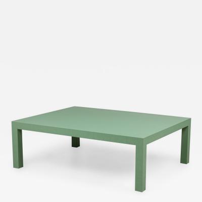 Asian Contemporary Style Mint Colored Raffia Wrapped Coffee Table