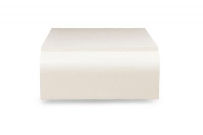 Asian Contemporary Style Off White Raffia Wrapped Curved Coffee Table