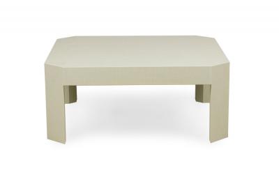 Asian Contemporary Style Sage Colored Raffia Wrapped Coffee Table
