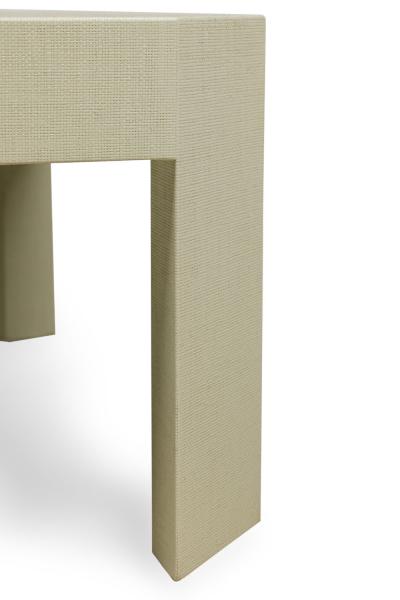Asian Contemporary Style Sage Colored Raffia Wrapped Coffee Table