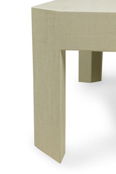 Asian Contemporary Style Sage Colored Raffia Wrapped Coffee Table