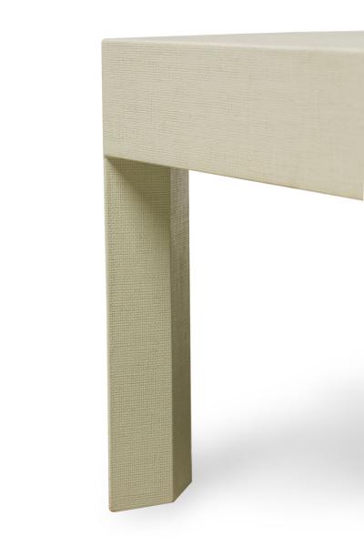 Asian Contemporary Style Sage Colored Raffia Wrapped Coffee Table