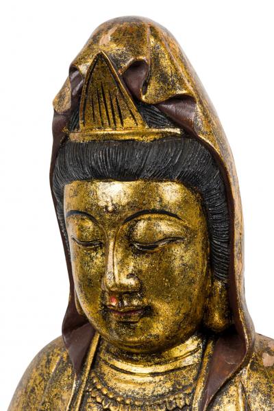 Asian Gilt Guan Yin Buddha