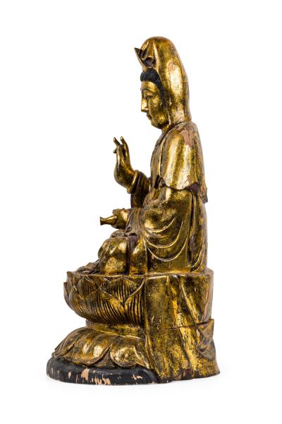 Asian Gilt Guan Yin Buddha