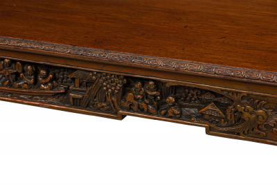 Asian Hand Carved and Mirrored Console Table