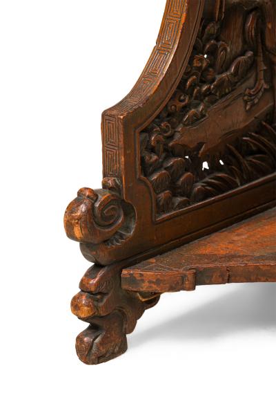 Asian Hand Carved and Mirrored Console Table