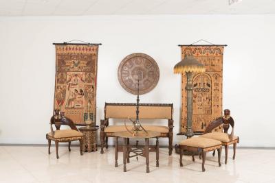 Asian Indian Style Carved Walnut Folding Table Base