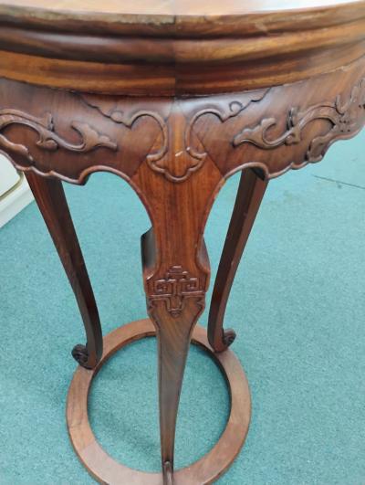 Asian Rosewood with Cloisonne Top Pedestal Table