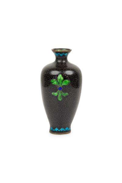 Asian Small Bronze and Enamel Painted Urn