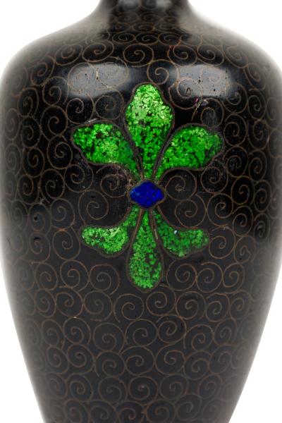Asian Small Bronze and Enamel Painted Urn