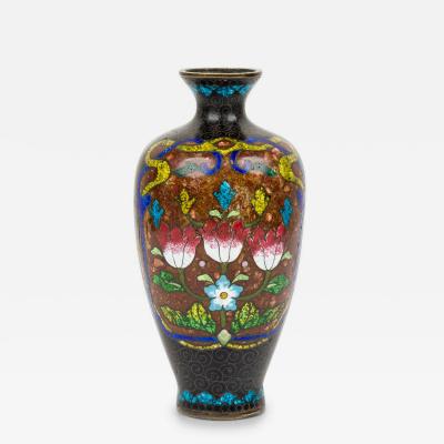 Asian Small Bronze and Enamel Painted Urn