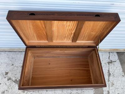 Asian Themed Carved Teak Cedar Chest