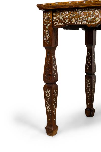 Asian rosewood and pearl inlaid rectangular center davenport table