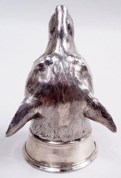 Asprey Traditional English Sterling Silver Fox Stirrup Cup 1959