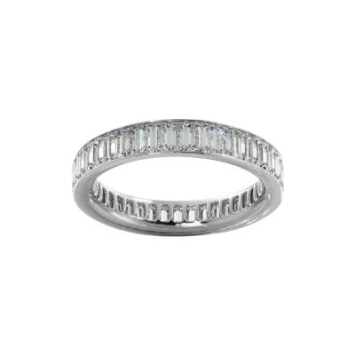 Assay Channel Emerald Cut Diamond Eternity Band Ring 14K White Gold