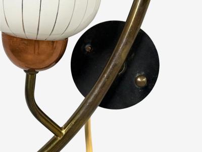 Astra Monumental Floral Sconces Copper Brass Glass Norway 1940s