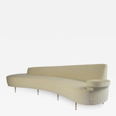 Asymmetrical Curve Back Italian Style Sofa Left Arm