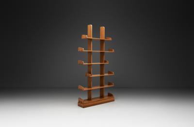 Asymmetrical Oak Bookshelf The Netherlands 1970s