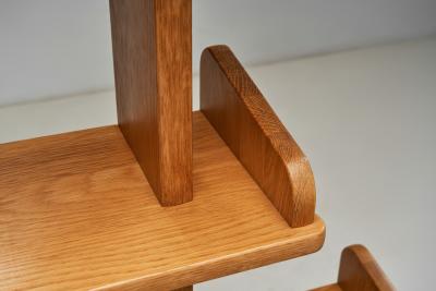 Asymmetrical Oak Bookshelf The Netherlands 1970s