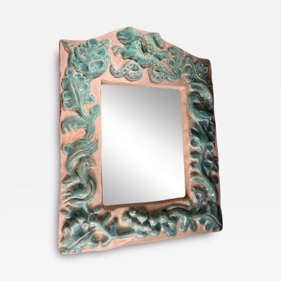 Atelier Callis Ceramic Mirror by workshop Callis Vallauris France 1946 48