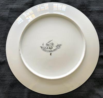 Atelier Fornasetti Five Ceramic Plate with Vegetable Face Fornasetti