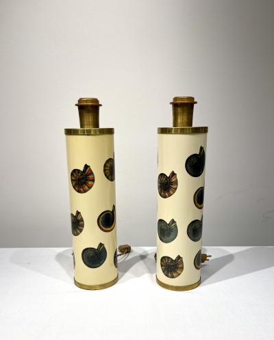Atelier Fornasetti Pair of Table Lamp by Fornasetti Nautilus 