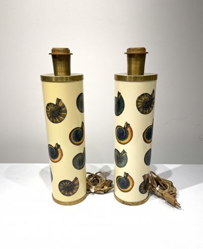 Atelier Fornasetti Pair of Table Lamp by Fornasetti Nautilus 