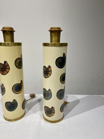 Atelier Fornasetti Pair of Table Lamp by Fornasetti Nautilus 
