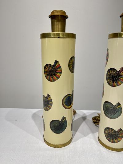 Atelier Fornasetti Pair of Table Lamp by Fornasetti Nautilus 