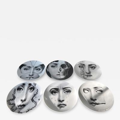 Atelier Fornasetti Set of Six Iconic Julia Plates by Fornasetti