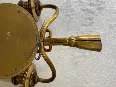 Atelier Petitot 1950 70 2 Pairs of Sconces in Gilted Bronze With Convex Mirror Petitot Signed